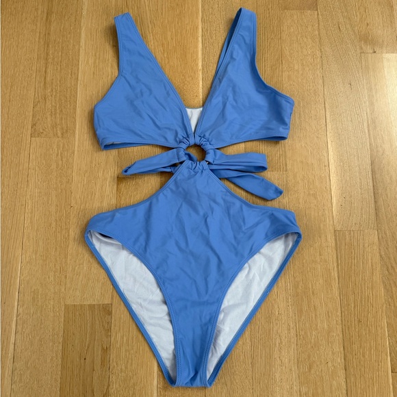 Women’s Sexy Blue One Piece Swimsuit - Picture 1 of 5